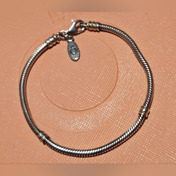 Pandora Retired Moments Snake Chain Lobster Clasp Bracelet L/ 7.5" - Picture 1 of 5